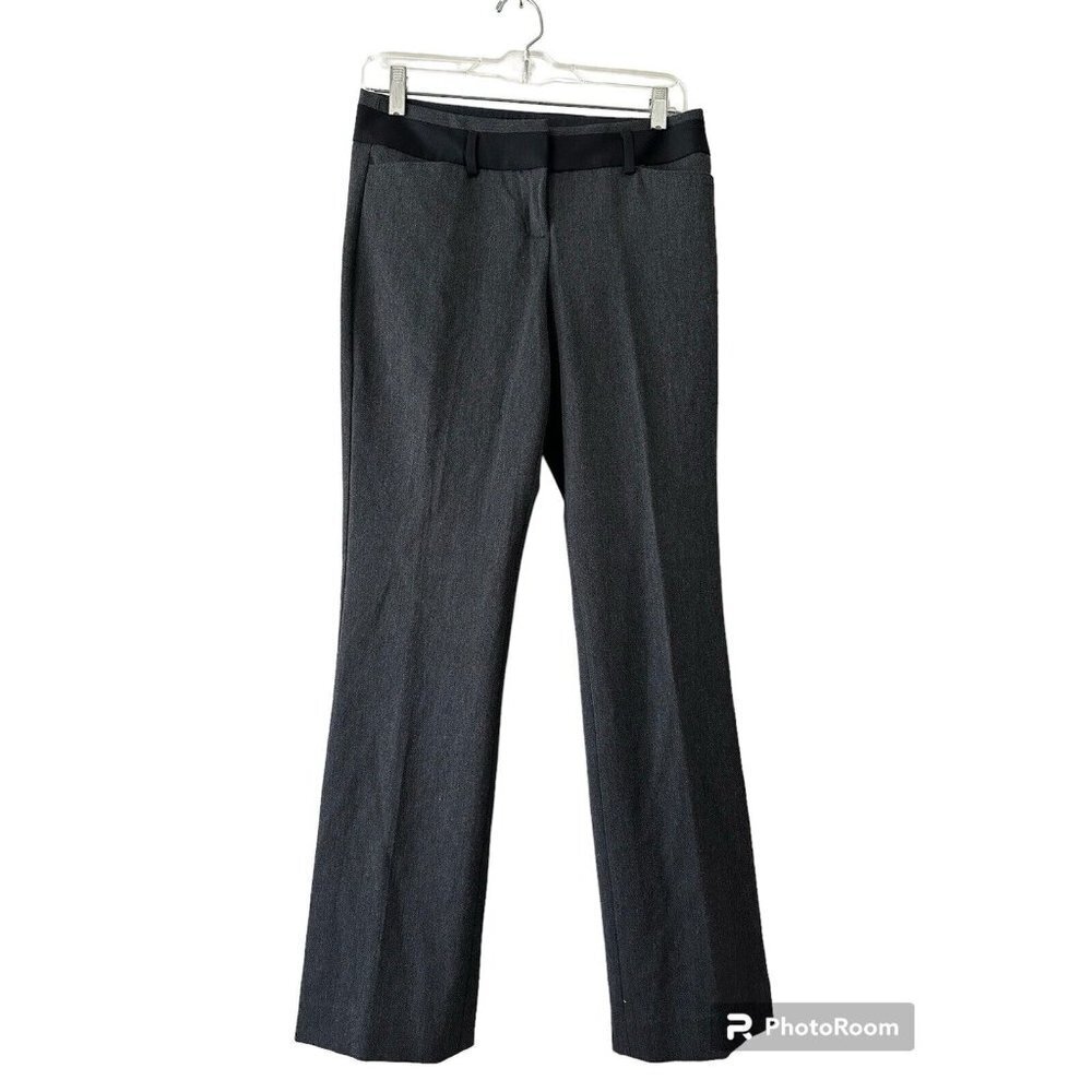 Express Editor Pants Women's 0R Gray Black Stretch Fabric Low Rise Career Office